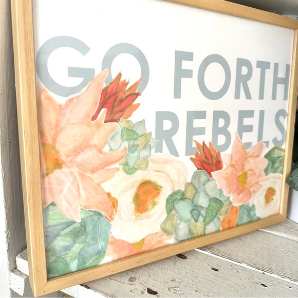 Go Forth Rebels Blooms Framed Wall Art Print Watercolor Succulents by Kate Wong - Picture 2 of 8